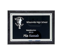Black Marble Plaque with Black plate and Silver Lettering - 5"x7"