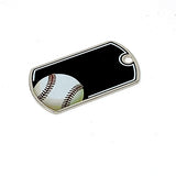 Baseball Laserable Dog Tag - 2" Black/Silver