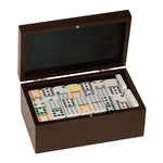 Rosewood Finish Double Twelves Dominos Set with 92 Dominos