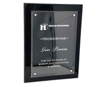 Piano Finish Plaque with Magnetic Acrylic - Black - 9" X 12"